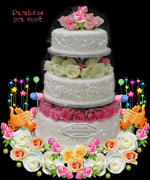 С днем рождения торты и цветы гифы