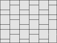 Чередование рядов плитки с прямоугольными встаками - вариант 1